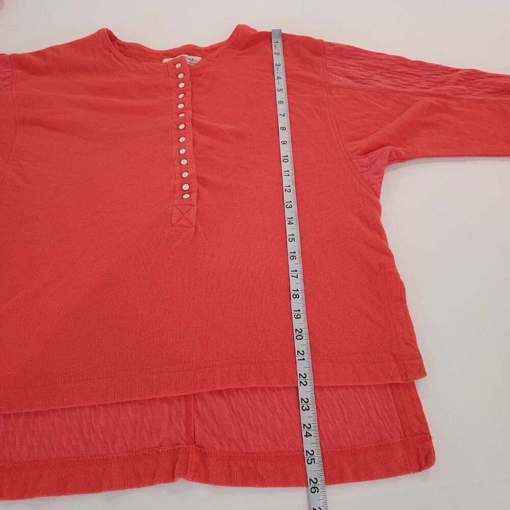 Free People Back At It Henley Oversized Orange Top Size XS - Picture 8 of 11